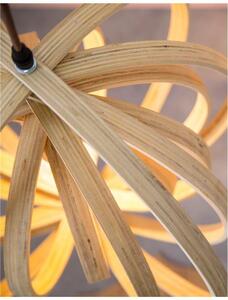 Nova Luce Závěsné svítidlo ASCO přírodní Dřevo hnědý textilní kabel E27 1x12W