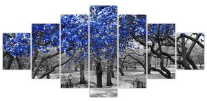 Obraz - Modré stromy, Central Park, New York (210x100 cm)