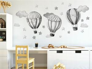 Vulpi Dětské samolepky na zeď Baloons Grey 100x90 cm
