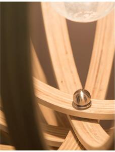 Nova Luce Závěsné svítidlo ASCO přírodní Dřevo hnědý textilní kabel E27 1x12W