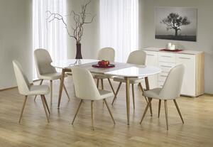 Halmar jídelní stůl EDWARD, barevné varianty bílá / dub medový