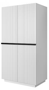 Skříň Nicole 100 cm - bílý mat / černé úchytky
