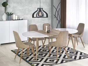 Halmar jídelní stůl EDWARD, barevné varianty bílá / dub san remo