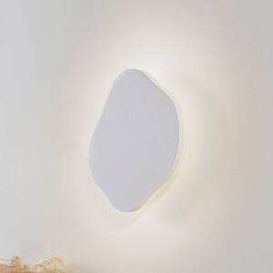 Lindby LED nástěnné světlo Nielson, bílé, sádra, 30 x cm, stmívatelný, Bílá / opál, Obývací pokoj / jídelna, Sádra / hlína, Moderní