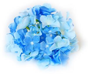 Hortenzie květ - modrá, 17cm, set 6 ks