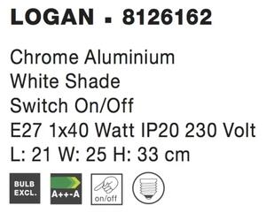 Moderní nástěnné svítidlo Logan Chrome