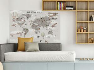 Vulpi Dětská samolepka na zeď Mapa světa 150x90