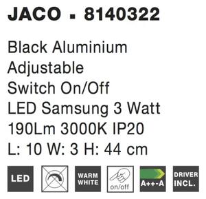 Moderní nástěnné svítidlo Jaco černé