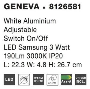 Moderní nástěnné svítidlo Geneva bílé