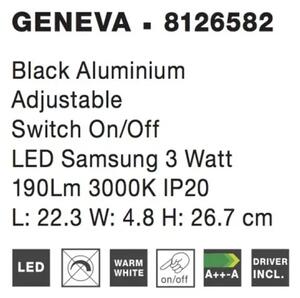 Moderní nástěnné svítidlo Geneva černé