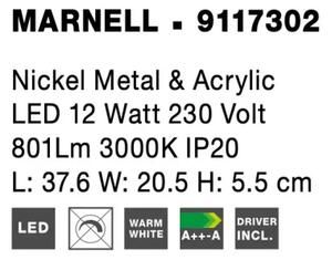 LED nástěnné svítidlo Marnell 37.6 Nikl