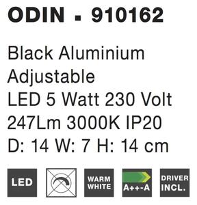 Moderní nástěnné svítidlo Odin černé
