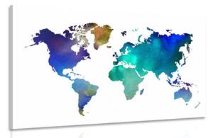 Obraz barevná mapa světa v akvarelu Varianta: 120x80