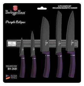 BERLINGERHAUS Sada nožů s magnetickým držákem 6 ks Purple Metallic Line BH-2681