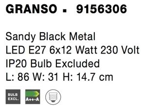 Industriální stropní svítidlo Granso 86 černé
