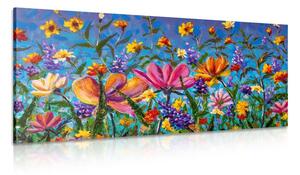 Obraz barevné květiny na louce Varianta: 100x50