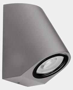 LEDS-C4 Bob Šikmé venkovní nástěnné svítidlo, šedé, šířka 7 cm, hliník