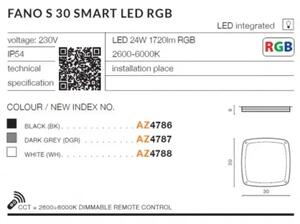 Stropní LED světlo Fano S 30 Smart černé