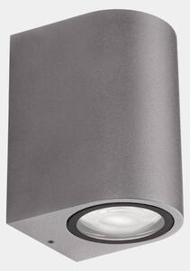 LEDS-C4 Venkovní nástěnné svítidlo Bob Single, šedé, šířka 7 cm, hliník