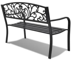 Zahradní lavice - litý hliník - černá | 127 cm