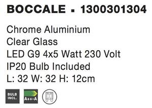 Nova Luce Stropní svítidlo BOCCALE chromovaný hliník čiré sklo G9 4x5W vč. žárovky