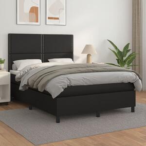 Box spring postel s matrací černá 140 x 190 cm umělá kůže 3142779