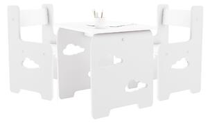 WoodStar Designový dětský stolek a židle WoodCloud 3v1 Barva: bílá