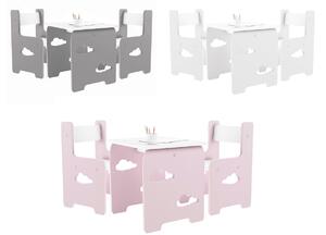 WoodStar Designový dětský stolek a židle WoodCloud 3v1 Barva: bílá