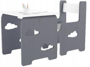 WoodStar Designový dětský stolek a židle WoodCloud Barva: šedá