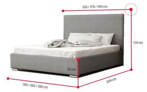 Čalouněná postel NASTY 5 + rošt, malmo 61, 140x200