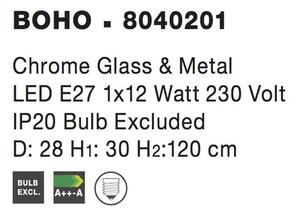 Nova Luce Závěsné svítidlo BOHO chromové sklo a kov E27 1x12W