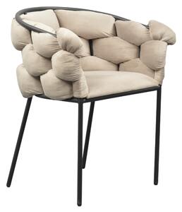 KONDELA Jídelní křeslo, šedohnědá Taupe Velvet látka/černá, DOROTA