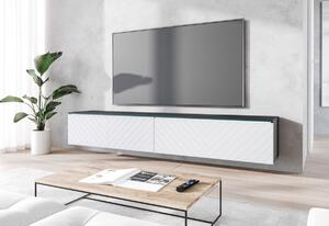 TV stolek LOWBOARD D 4, 180x30x33, černá/dub wotan, bez LED osvětlení