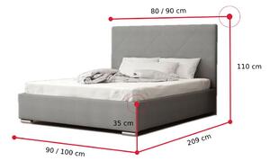 Jednolůžková čalouněná postel NASTY 5, 90x200, Sofie 7