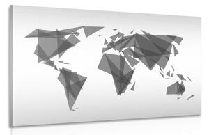 Obraz geometrická mapa světa v černobílém provedení Varianta: 120x80