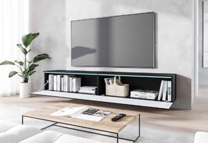 TV stolek MENDES D 4, 180x30x33, bílá/jodelka, bez LED osvětlení