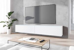 TV stolek LOWBOARD D 4, 180x30x33, bílá/jodelka, bez LED osvětlení