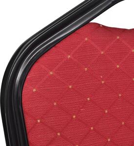 Jídelní židle Vernon - 10 ks - stohovatelné - textilní čalounění | červené