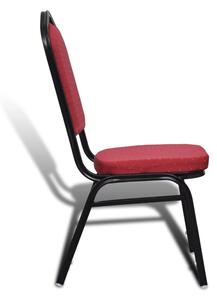 Jídelní židle Vernon - 10 ks - stohovatelné - textilní čalounění | červené