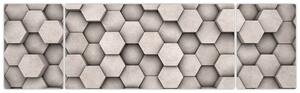 Obraz - Hexagony v betonovém designu (170x50 cm)