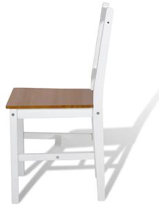 Jídelní židle Elbert - 6 ks - dřevo | bílá a přírodní barva