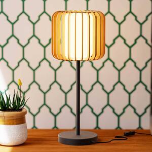 Stolní lampa Forlight Viva, světle hnědá, dřevo/kov, výška 49 cm
