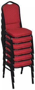 Jídelní židle Vernon - 20 ks - stohovatelné - textilní čalounění | červené