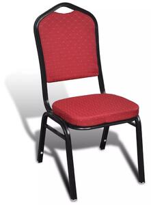 Jídelní židle Vernon - 20 ks - stohovatelné - textilní čalounění | červené