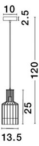Nova Luce Závěsné svítidlo CARTER černý hliník a křišťál E27 1x12W