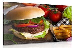 Obraz hamburger s hranolky Varianta: 60x40