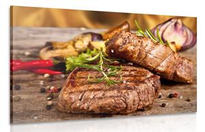 Obraz grilovaný hovězí steak Varianta: 90x60