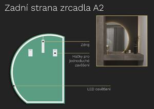 Atypické zrcadlo do koupelny s LED osvětlením A2 65x84