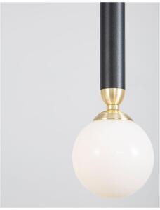 Nova Luce Závěsné svítidlo CAYO opálové sklo a akryl mosaz a černý hliník LED 1x5W 3000K