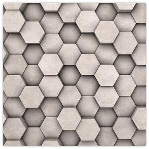 Obraz - Hexagony v betonovém designu (30x30 cm)